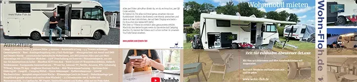 Wohnmobil mieten bei Wohnfloh.de Flyer - Zeit für exklusive Abenteuer deLuxe