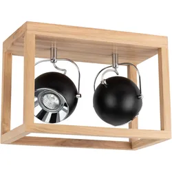 SPOT LIGHT LED Deckenleuchte "ROY", braun (schwarz, holzfarben), Ø 12cm H: 25cm, Lampen, Inklusive LED-Leuchtmittel, Naturprodukt aus Eichenholz, Nachhaltig, Deckenstrahler