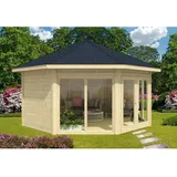 Alpholz Gartenhaus Rügen Spitzdach 519 cm x 519 cm Natur