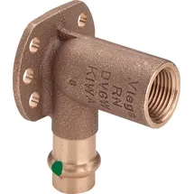 Viega Sanpress Wandscheibe 116552 15 mm x 1/2 x 45 mm, Rotguss oder Siliziumbronze, SC-Contur