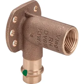 Viega Sanpress Wandscheibe 116552 15 mm x 1/2 x 45 mm, Rotguss oder Siliziumbronze, SC-Contur