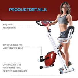 Homcom Fahrradtrainer mit Magnetwiderstand rot/weiß
