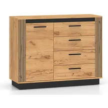 Feldmann-Wohnen Kombikommode 115 x 90 x 40 cm Gold / Schwarz / Braun