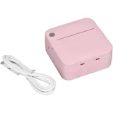 Tragbarer Thermodrucker (200 Dpi) – Ergonomisches Design, Akku – Rosa Für Büro Und Zuhause