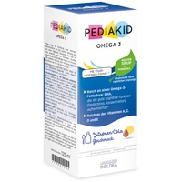 PEDIAKID - Omega 3 - Das mit der aus Fischöl gewonnenen Omega-3- Fettsäure DHA angereicherte - Vitamin A, C, D, E - Fördert die kognitiven Funktionen - 125ml