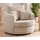 S-Style Drehsessel Ted Cord 107 x 94 x 100 cm Beige drehbar mit Kissen