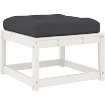 vidaXL Gartenhocker mit Kissen Weiß Massivholz Kiefer