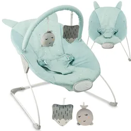 MOMI GLOSSY Babywippe für Babys bis 9 kg, 3-Punkt-Sicherheitsgurt, Metallgestell mit Antirutsch-Füßchen, Gewicht 1,7 kg, Abmessungen 58 x 49 x 53 cm, sensorisches Modul für Kinderförderung