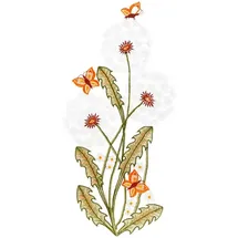 w. reuter & sohn - plauener spitze W. Reuter & Sohn - Plauener Spitze® Fensterbild Fensterbild "Pusteblumen" farbig bunt
