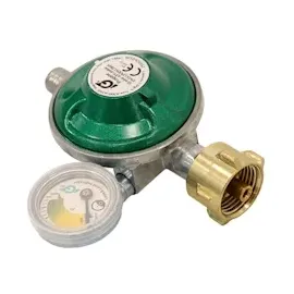 Igt Gasdruckminderer mit Manometer für Flüssiggas Butan- und Propangas 50 mbar