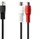 Nedis DIN-Audio-Kabel | DIN 5-Pin Stecker | 2x Cinch Buchse | Vernickelt | 0.20 m | rund | PVC | Schwarz | Plastikbeutel