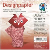 Ursus Designpapier Ruby 50 Blatt 10 x 10 cm 100 g/qm