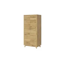 Smart Kleiderschrank Oslo 104 x 209 x 62 cm Holzfarben