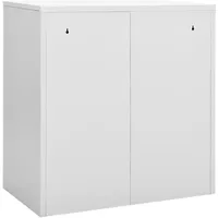 vidaXL Schließfachschrank Stahl 90 x 45 x 92,5 cm Hellgrau/Rot