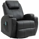 Thanaddo Massagesessel Fernsehsessel Relaxsessel Wärmefunktion Leder Schwarz
