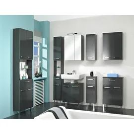 Saphir Waschbeckenunterschrank SAPHIR "Quickset Unterbeckenschrank mit 2 Türen, 50 cm breit, ohne Waschbecken", grau (anthrazit, anthrazit glanz), B:50cm H:62cm T:33cm, Spanplatte, Schränke, Waschbeckenunterschrank, Waschbeckenschrank inkl.