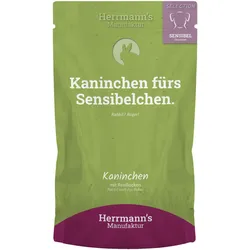 Herrmann's Selection Sensible 150 Gramm Hundenassfutter 15 x 150 Gramm Kaninchen mit Reisflocken