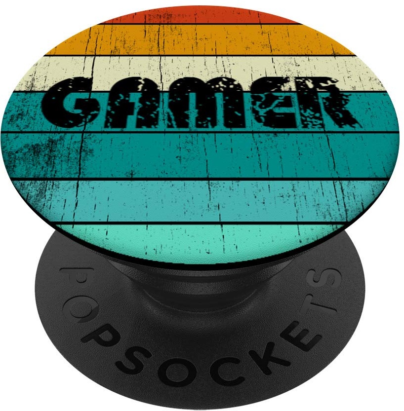 Retro Gamer Videospiele Gaming Geschenk Jungen Teenager PopSockets PopGrip: Ausziehbarer Sockel und Griff für Handys/Tablets mit Tauschbarem Top