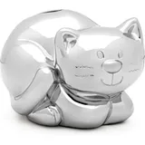 Silbernes Sparschwein für Kinder, elegant, Kätzchengeschenk Größe: 93x75x81 mm Artikelnummer: ZV6006060