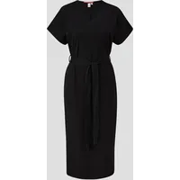 QS - Kurzarm-Kleid aus Jersey, Damen, schwarz, XXL