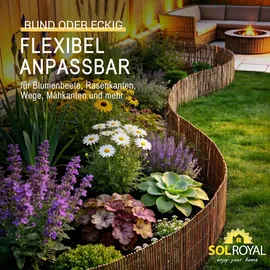 Sol Royal Beeteinfassung 30 x 300 cm Beige/Braun Holz 7 St.