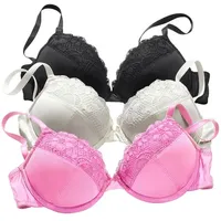 PETITE FLEUR Push-up-BH Damen pink+schwarz+weiß Gr.90A