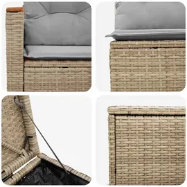 vidaXL Sofa Set 7-tlg. Beige/Grau Loungesofa