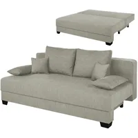 Boxspringsofa - beige - Dauerschläfer mit Staukasten