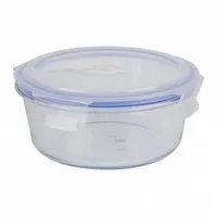 Testrut axentia Frischhaltedose aus Glas, klar/blau, ca. 950 ml,