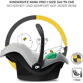 Kinderkraft MOOV2 AIR Kinderwagen 3 in 1 Kinderwagenset bis 26 kg mit Kindersitz I-SIZE 40-75 cm, Buggy Funktion, Liegeposition verstellbar, Große ausziehbare Verdeck, Aufblasbare Räder, Hellgrau