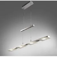 B.K.Licht LED Pendelleuchte »Aries«, grau (nickelfarben), H: 170cm, Lampen,