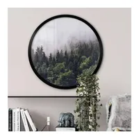 Wall-art K&L Wall Art Schwarzer Bilderrahmen aus MDF-Holz Rund