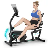 [2025 Aktualisierte] Wenoker Ergometer Liege- Heimtrainer mit Magnetbremse, Pulssensoren und LCD-Display, 8 Widerstandsstufen, Sitzergometer mit Rückenlehne für Zuhause Bis 160KG