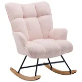 LuxusKollektion Schaukelsessel Schaukelstuhl Stillsessel Armlehnen Babyzimmer 136kg Rosa