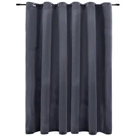 vidaXL Verdunkelungsvorhang mit Metallösen Samt Anthrazit 290 x 245 cm