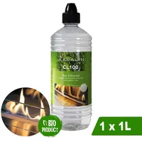 Xaralyn Ethanol CL100 (1 Liter) - 100 % reines Bioethanol - Gelbe Flamme - Ohne Duftstoffe - Flüssiger Ethanol Brennstoff für Indoor Kamin und Ti...