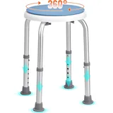 Vevor Duschhocker Höhenverstellbar 360–485 mm Tragfähigkeit 136,1 kg Aluminiumlegierung Blau