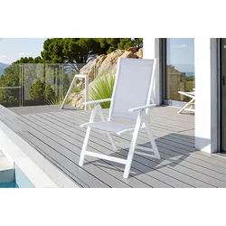 OUTFLEXX Klappstuhl, creme/weiß, Aluminium, 7-fach verstellbar, witterungsbeständig, hohe Belastbarkeit