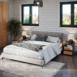 Vicco Nachttisch Monty, Anthrazit/Goldkraft Eiche, 2er Set