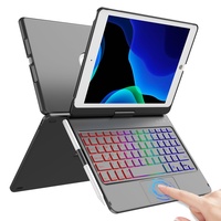iPad 9th 2021 Tastatur Hülle,360° Drehbare Touchpad Tastatur für iPad 10.2" 9/8/7 Bluetooth Trackpad Tastatur mit Hintergrundbeleuchtung für iPad 8. Gen 2020,Beleuchteten Tasten für iPad 7.Gen 2019
