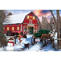 Eurographics 8551-5665 - Christmas Barn, 550 Blech Puzzle