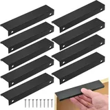 10 Stück Schrankgriffe Versteckt Modernes Möbelgriffe Mit 20 Schrauben für Schlafzimmer Küche Kleiderschrank Lochmitte 150mm, Versteckte