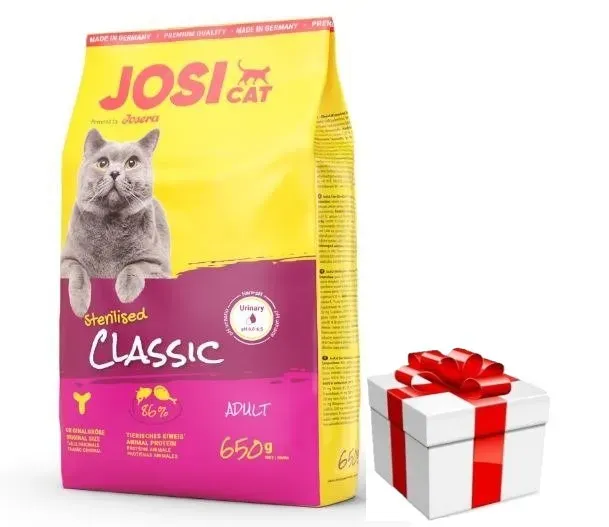 Josera JosiCat Classic Sterilised 650g + überraschung für die Katze (Mit Rabatt-Code JOSERA-5 erhalten Sie 5% Rabatt!)