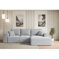 altdecor Ecksofa Cord 2-Sitzer Grau