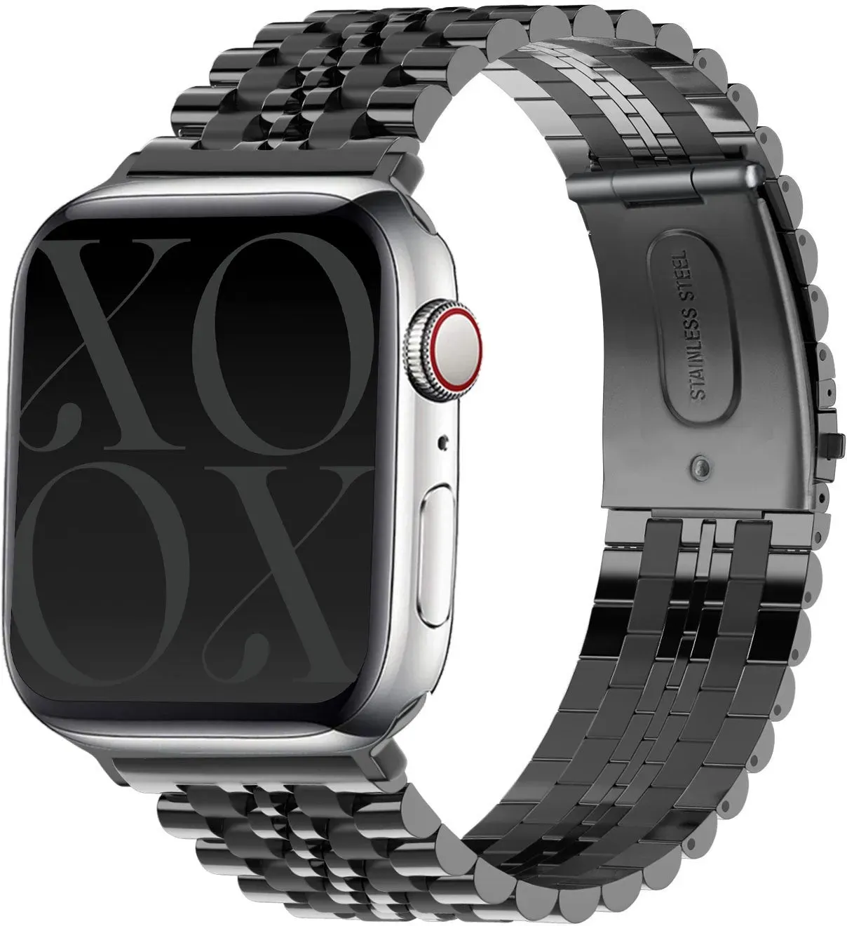 xoxo Wildhearts Apple Watch Armband Stahl für Apple Watch - Wildhearts Schwarz - Butterfly-Verschluss