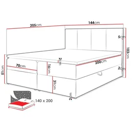 Mirjan24 Rebos 140 x 200 cm Schwarz