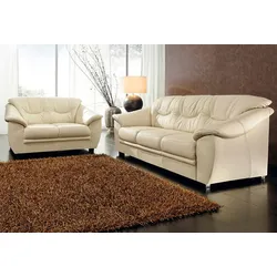 Polstergarnitur SIT & MORE "Savona", beige (creme), NaturLEDER, Sitzmöbel-Sets, NaturLEDER (2-tlg.), bestehend aus je einem 2- und 3-Sitzer