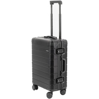 ALUMAXX 45191 Reisetrolley Gravity, Rollkoffer Aluminium, Reisekoffer mit TSA Schloss, Trolley mit 4 Leichtlaufdoppelrollen 360°, Alu Koffer ca. 56 cm, Schwarz, 56 x 37 x 21 cm