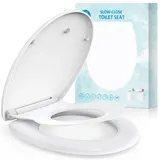 WC Sitz Family, MUJIUSHI 2 in 1 Familien Toilettensitz mit Magnetischem Kindersitz, Absenkautomatik und Quick-Release-Funcktion, Oval O-förmiger Familien Toilettendeckel für Erwachsene und Kinder