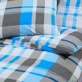 vidaXL Bettwäsche-Set Blau und Grau 200x220 cm Baumwolle